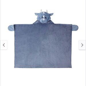 Blue Dinosaur Hooded Blanket